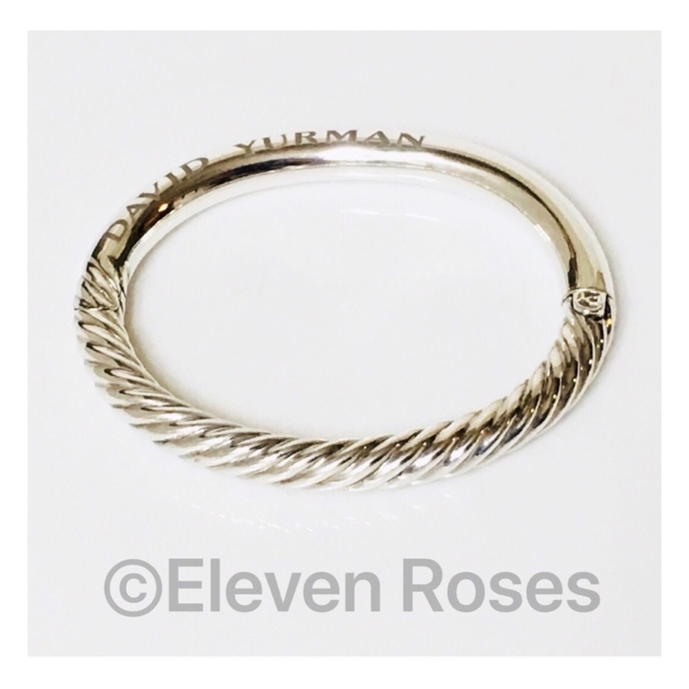 David Yurman Smooth & Classic Cable Hinged Bangle - Picture 1 of 6